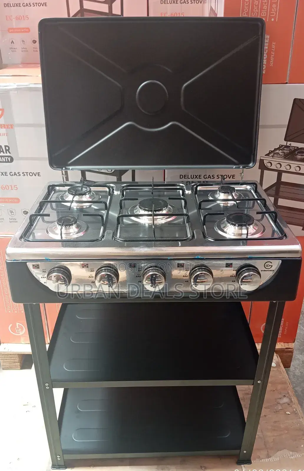 Eurochef 5 Burner Standing Cooker With Shelves
