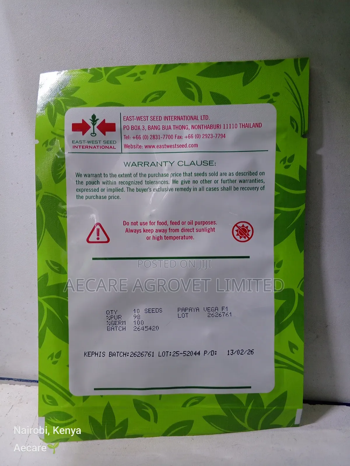 Vega F1 Pawpaw Seeds 10 Seeds