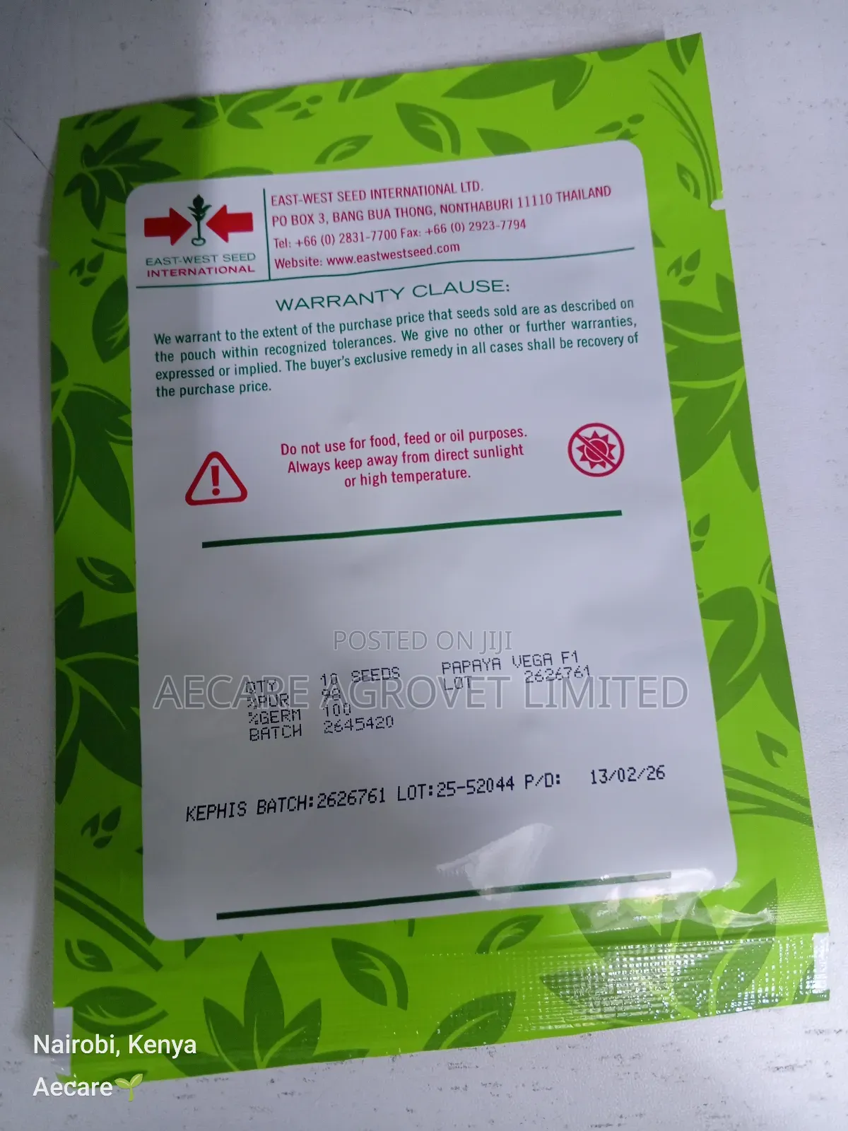 Vega F1 Pawpaw Seeds 10 Seeds