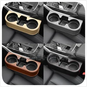 Leather *Car Cup Holder With Phone Holder