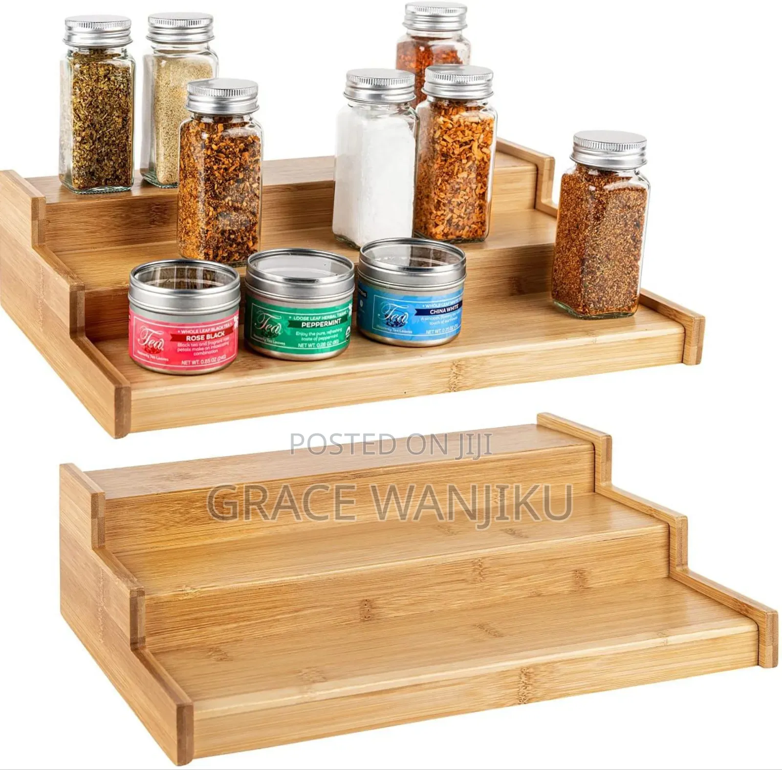 *3 Step Multipurpose Bamboo Spice Organizer