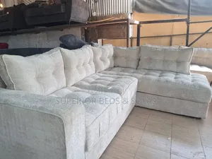 Classic Beige L-Shaped Sofa ( 5 Seater)