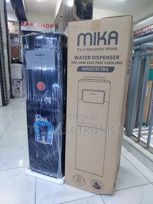 Mika Water Dispenser Hot Normal & Cold With Cabinet, Black & Grey