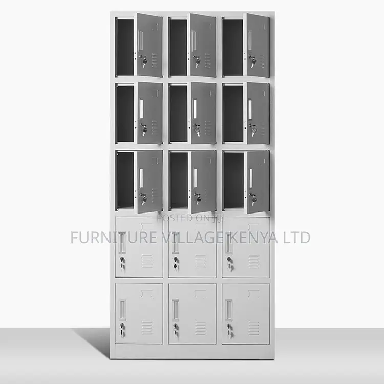 Office Cabinet; 15-locker Steel Office Storage Cabinet