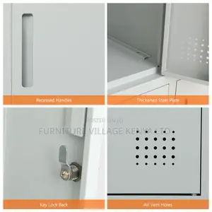 Office Cabinet; 15-locker Steel Office Storage Cabinet