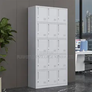Office Cabinet; 15-locker Steel Office Storage Cabinet