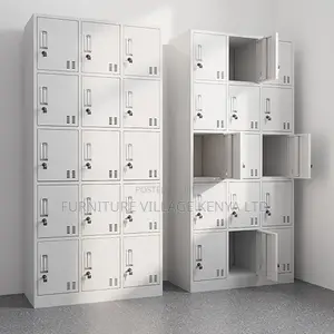 Office Cabinet; 15-locker Steel Office Storage Cabinet