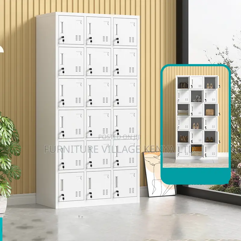 Office Cabinet; 15-locker Steel Office Storage Cabinet