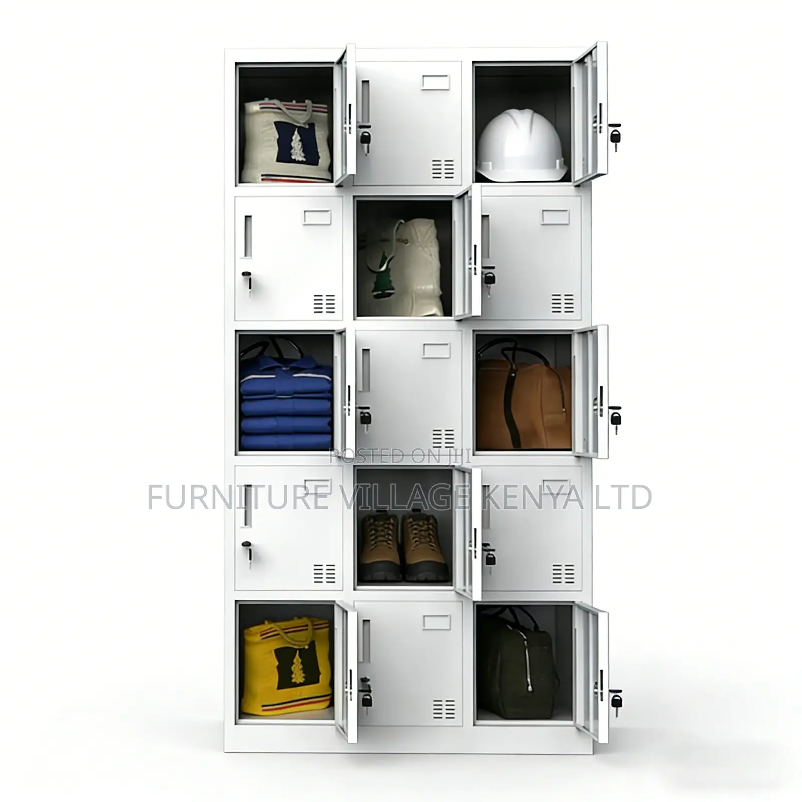 Office Cabinet; 15-locker Steel Office Storage Cabinet