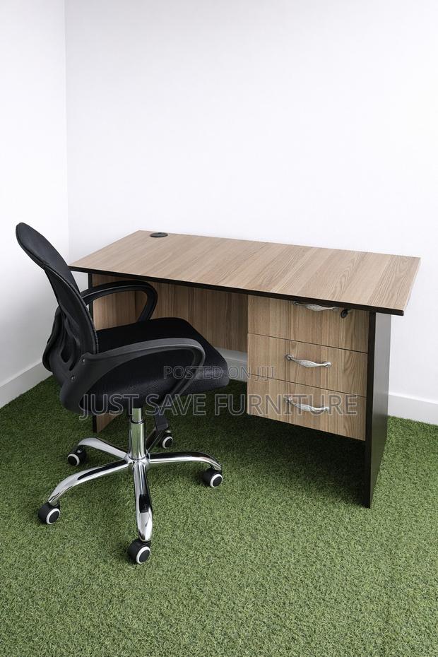Modern Wooden Office Desk With 3 Drawers + Ergonomic Mesh Chair