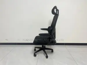 Office Chair; Black Ergonomic Office Chair With Flip Arms