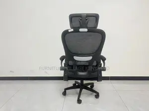 Office Chair; Black Ergonomic Office Chair With Flip Arms