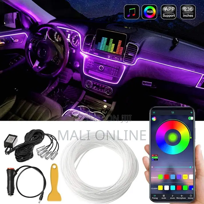 Car Led Strip Lights Interior RGB Ambient Lighting Kit App Control