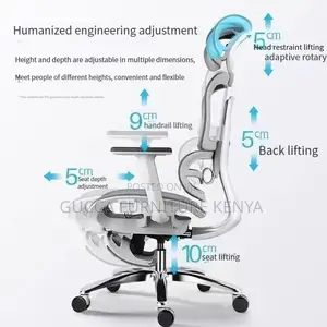 White Orthopedic Mesh Chair With Footrest
