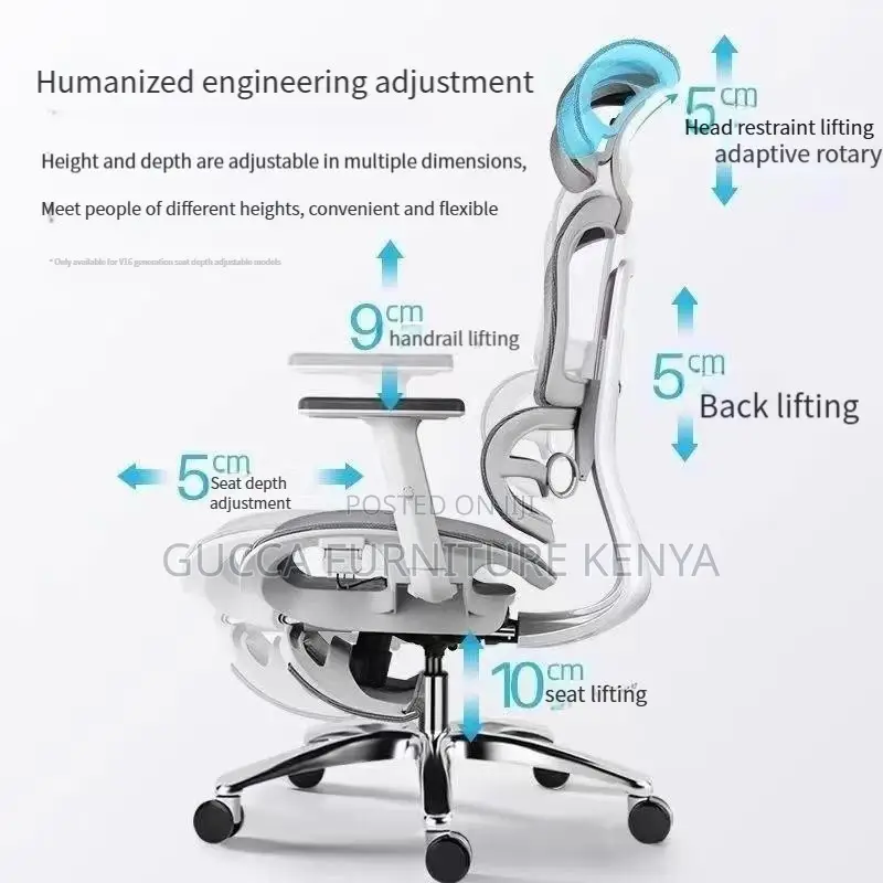 White Orthopedic Mesh Chair With Footrest