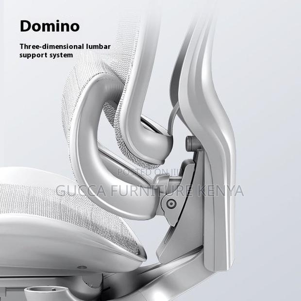 White Orthopedic Mesh Chair With Footrest - thumbnail 7