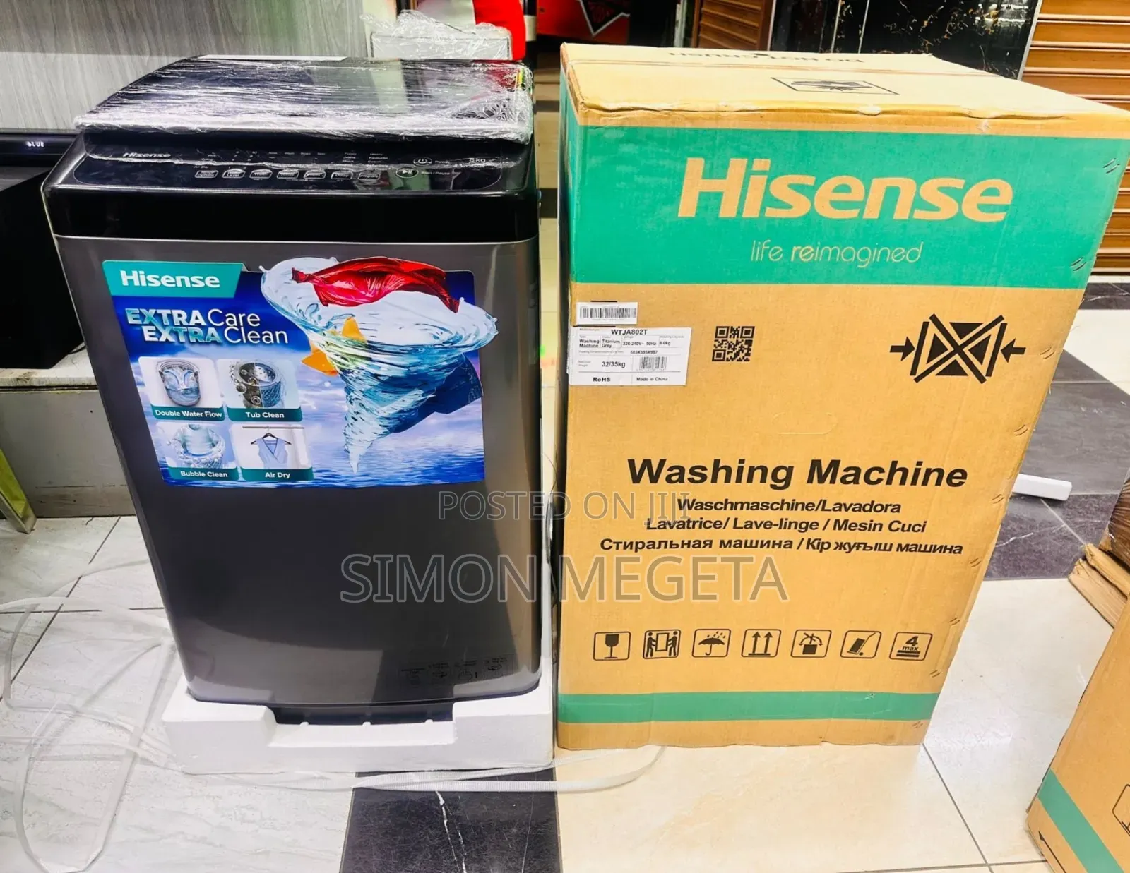 8kg Hisense Top Load Fully Automatic Washing Machine