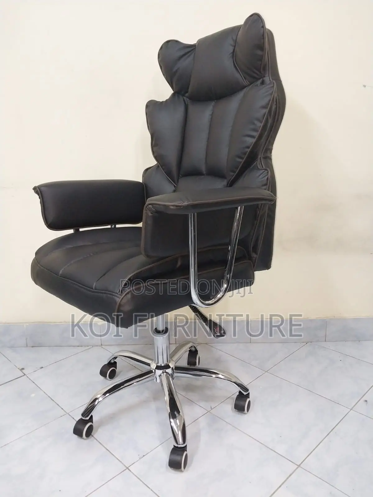 Office Chair; Leather Executive Chair With Butterfly High Backrest