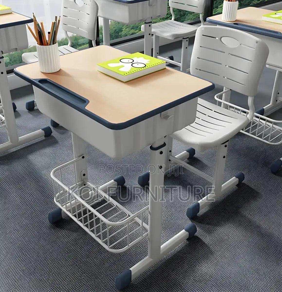 Home Desks; Home Schooling Adjustable Kids Desk Chair Set