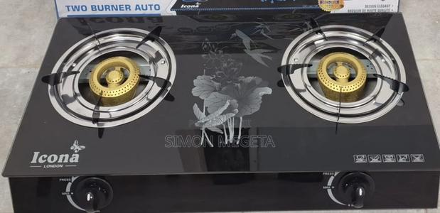 Icona Double-Burner Gas Stove With Glass Top