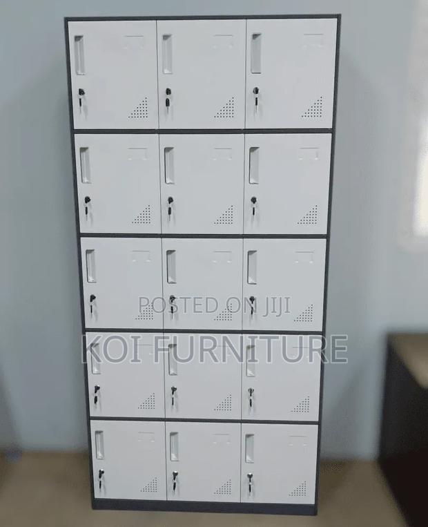 Office Cabinet; 15 Lockers Grey Staff and Employees Filing Cabinet - thumbnail 2