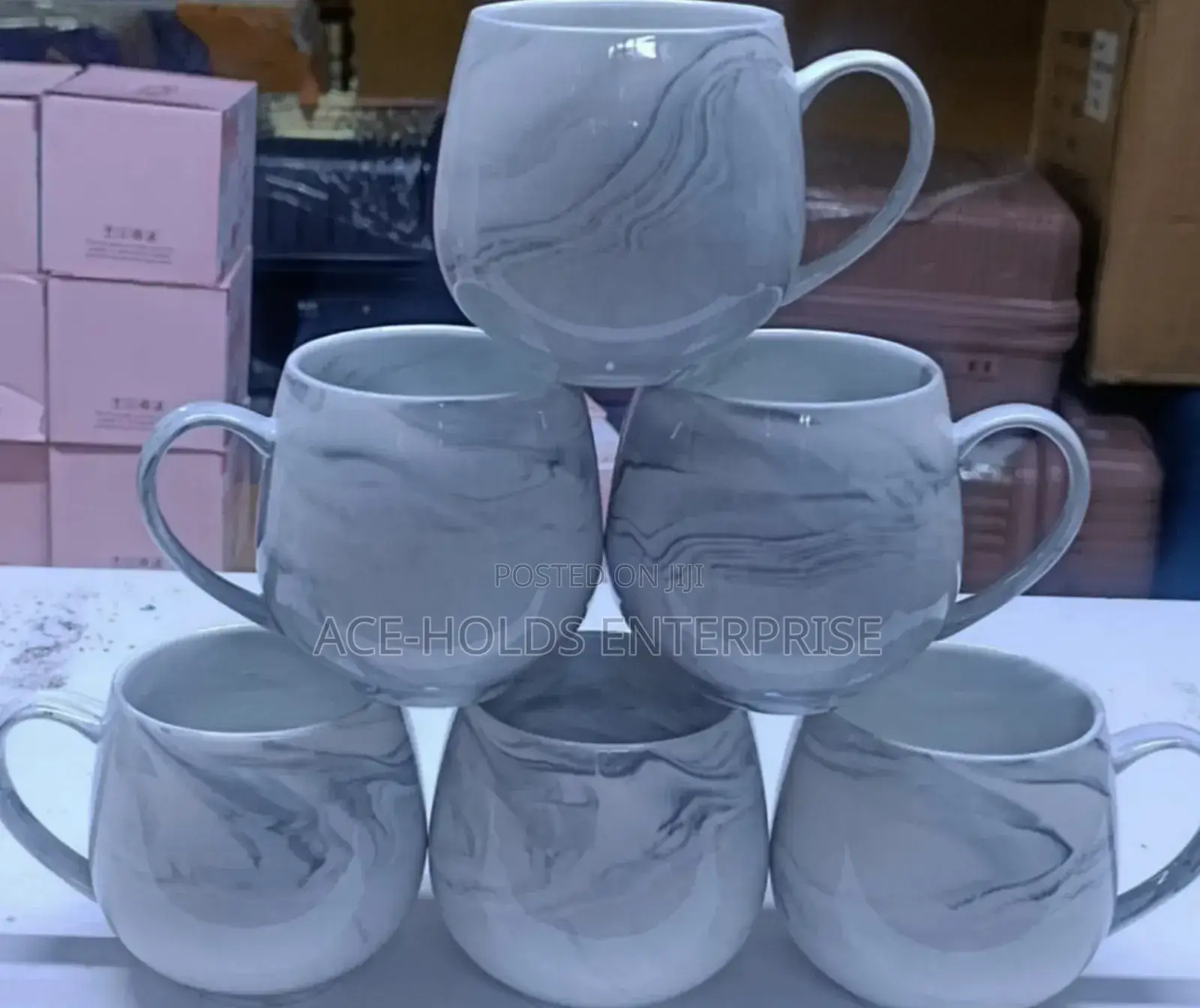 Pot-Like Pure Ceramic Beautiful Coffee/ Tea Mugs - 6pcs