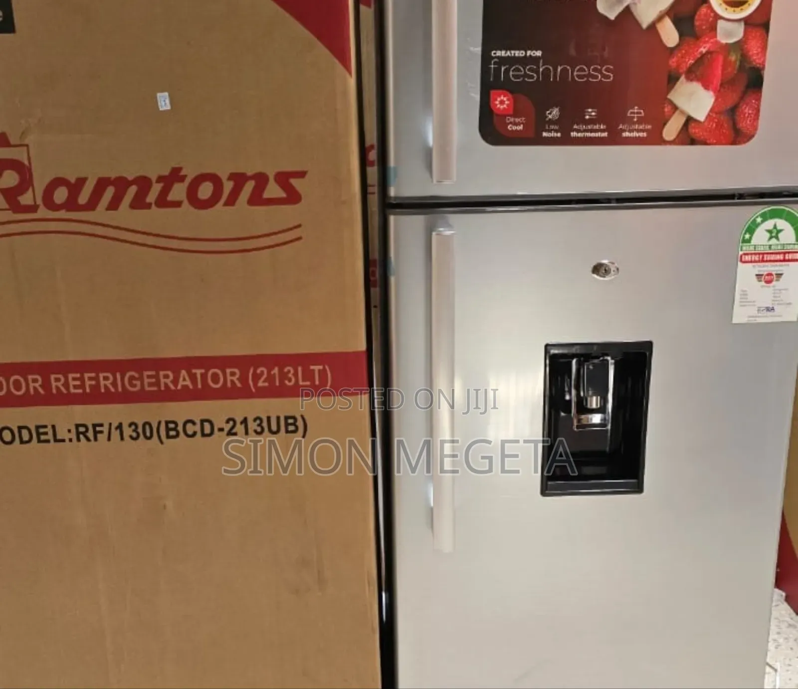 Ramtons Rf/130 – 213l 2-Door Direct Cool Fridge With Water Dispenser