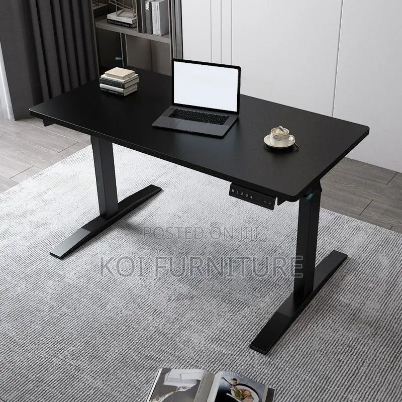 Office Desk; 1400mm Home Office Working Black Electric Desk