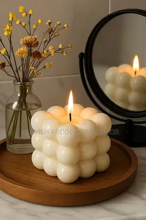 White Decorative Scented Bubble Candles