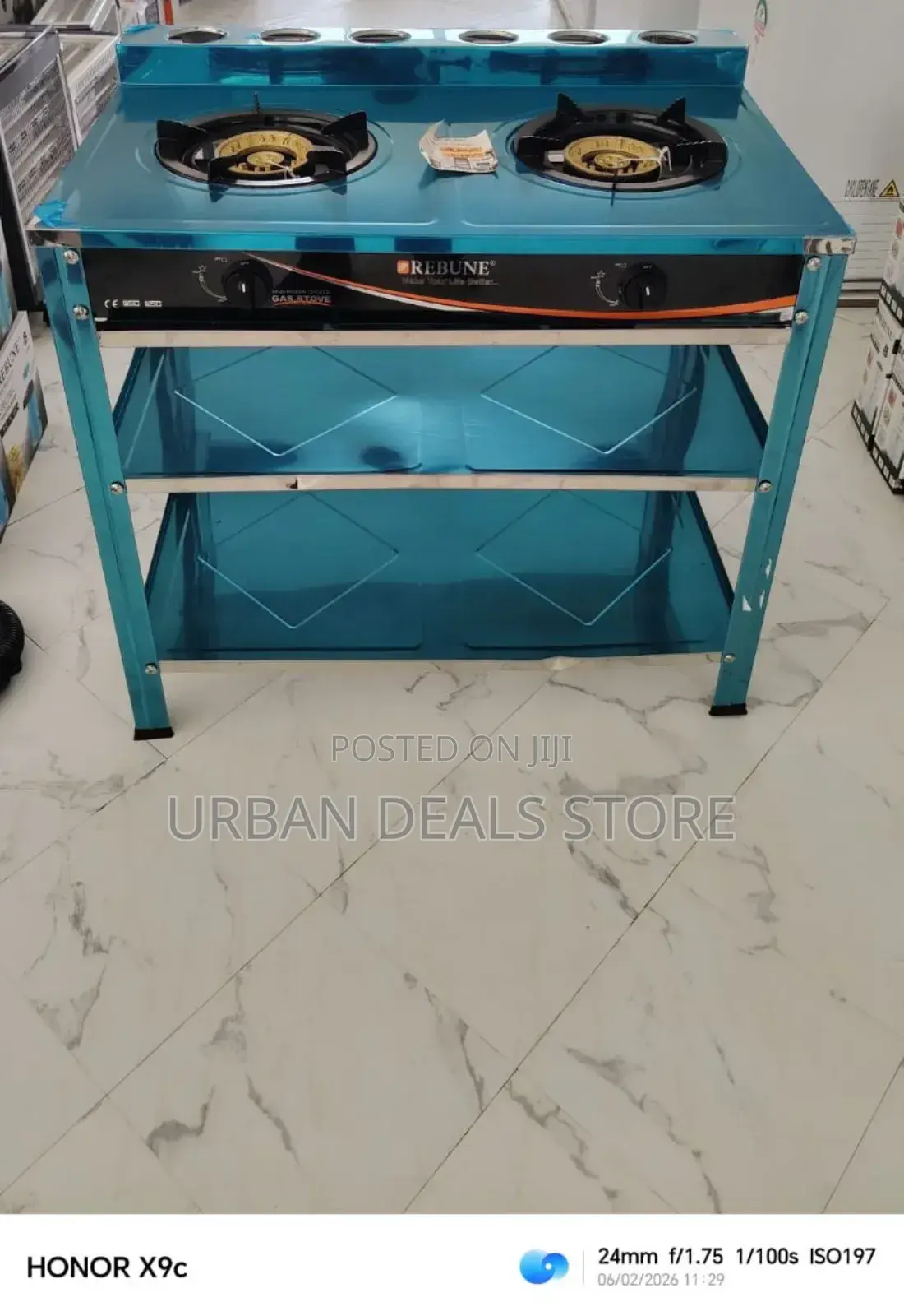 Heavy Duty Rebune Double Burner Standing Gas Stove