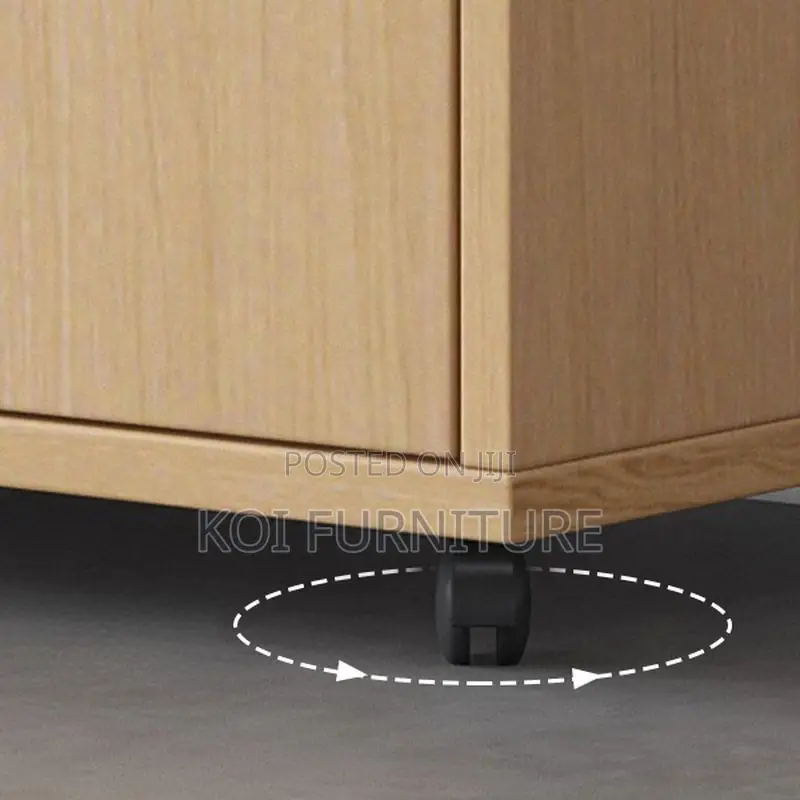 Office Cabinet; Wooden Pedestral Cabinet With Three Lockers