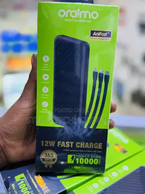 12w Oraimo 10000mah Powerbank.