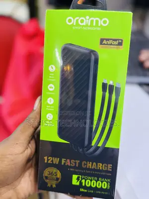 12w Oraimo 10000mah Powerbank.