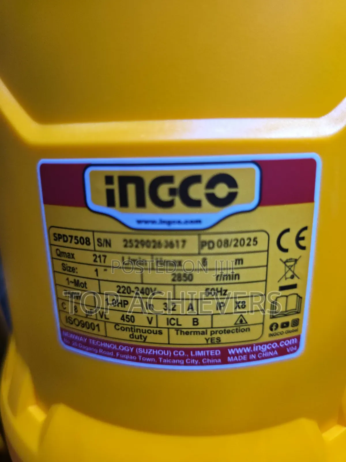 1hp Ingco Sewage Submersible Pump 8mtrs
