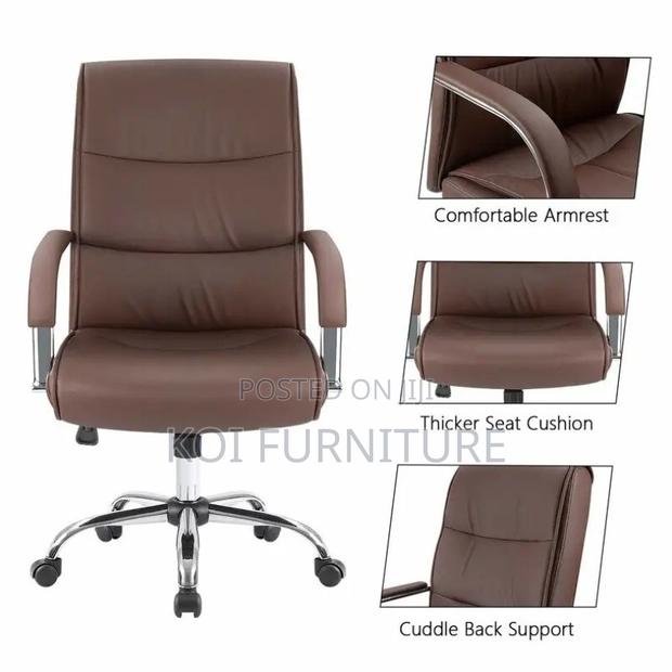 Office Chairs; Leather Executive Office Chair - thumbnail 4