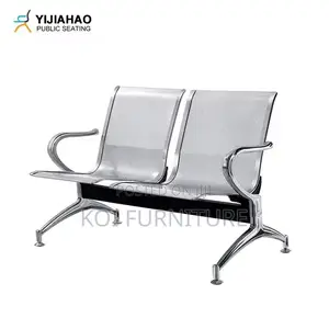 Office Bench; Two Seaters Metallic Reception Office Bench