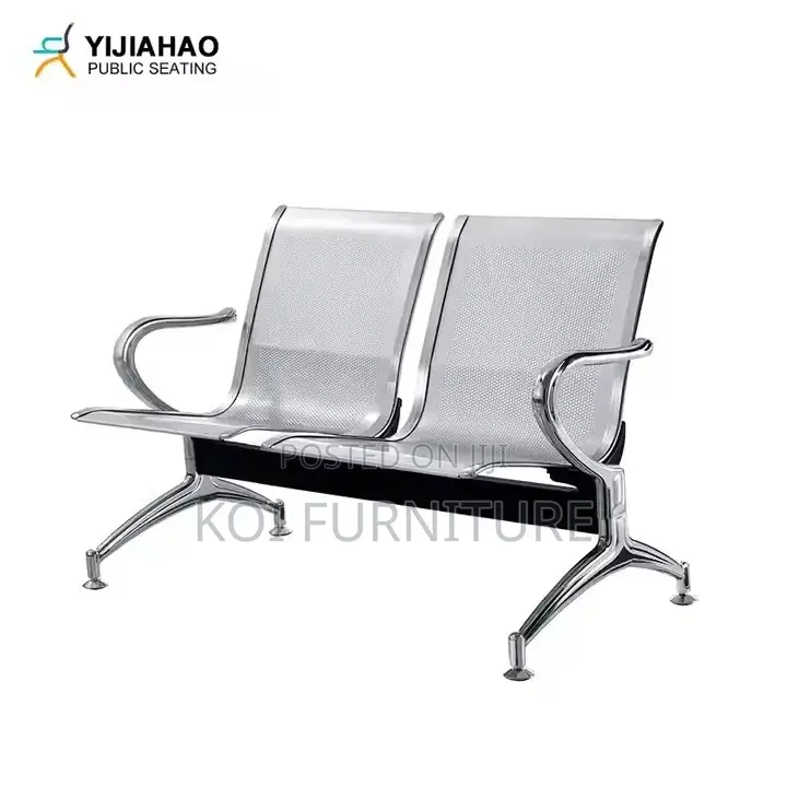 Office Bench; Two Seaters Metallic Reception Office Bench
