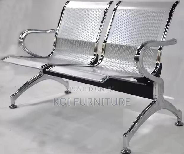 Office Bench; Two Seaters Metallic Reception Office Bench - thumbnail 5