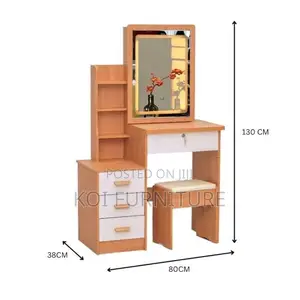Dressers; Brown Bedroom Home Vanity Set With Sliding Mirror