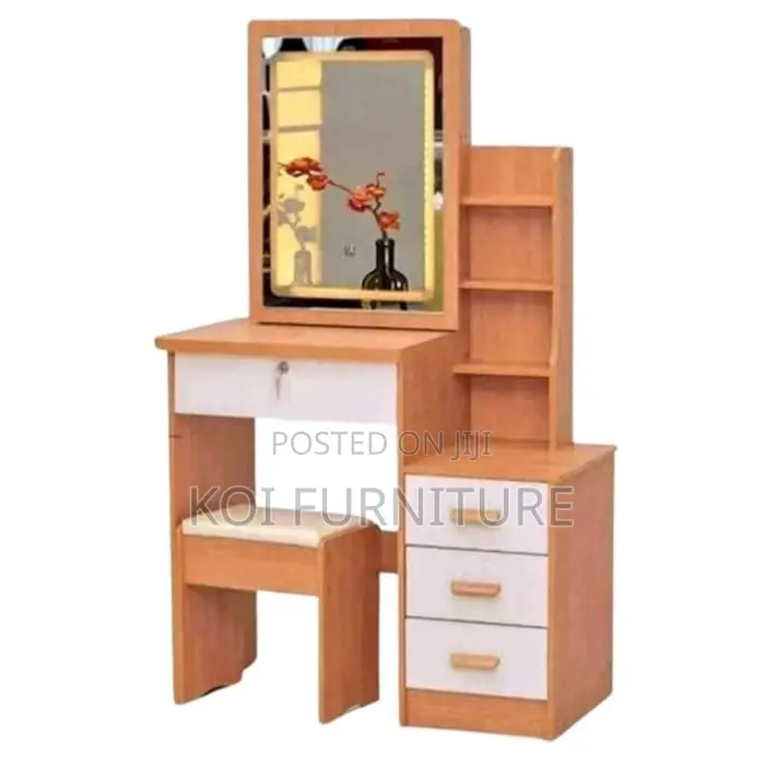 Dressers; Brown Bedroom Home Vanity Set With Sliding Mirror