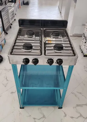 Rebune Four Burner Standing Gas Stove With Shelves