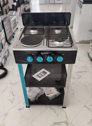 Rebune 3gas +1 Electric Burner Standing Gas Stove With Shelves