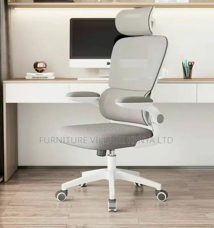 Office Chair; Ergonomic White Orthopedic Seat