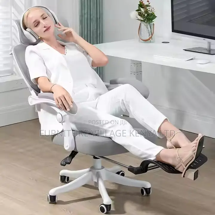 Office Chair; Ergonomic White Orthopedic Seat