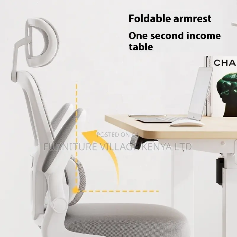 Office Chair; Ergonomic White Orthopedic Seat