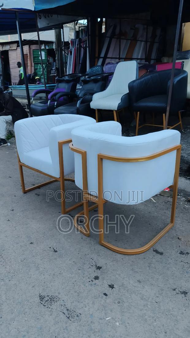 White Leather Manicure Seats/ Leather Styling Seats