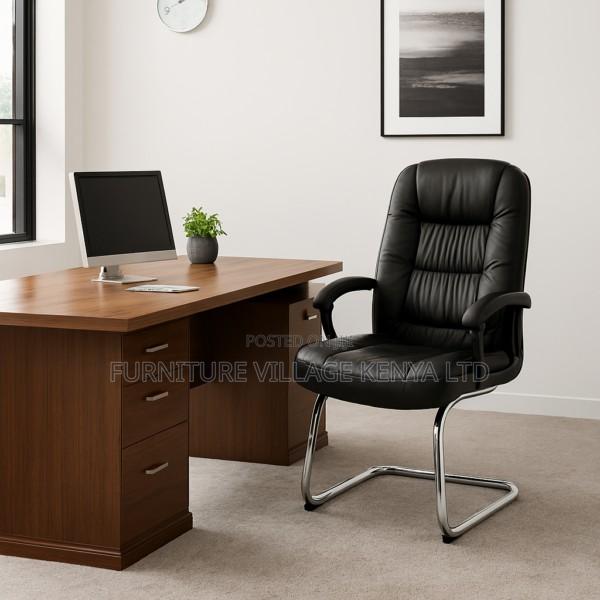 Office Chair; Executive Leather Visitor Chair - thumbnail 2