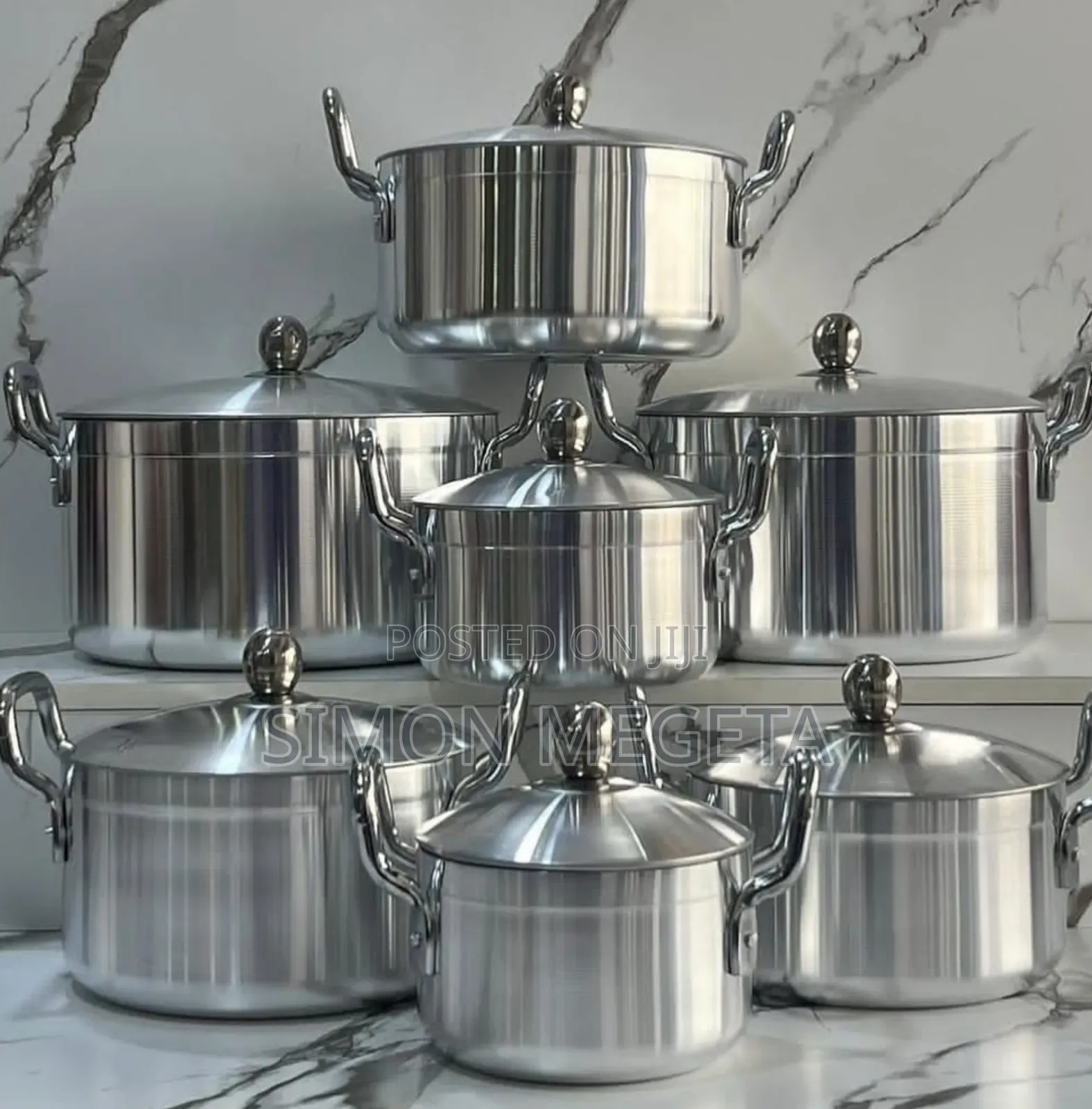*Tornado Aluminium Cookware Set 7 Pots + 7 Lids