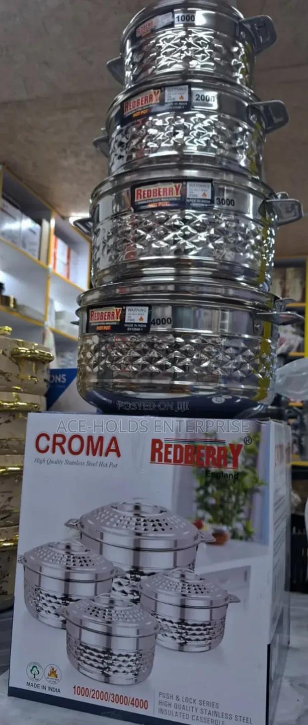 Croma Redberry Stainless Quality Food Container Hotpot - 4pcs