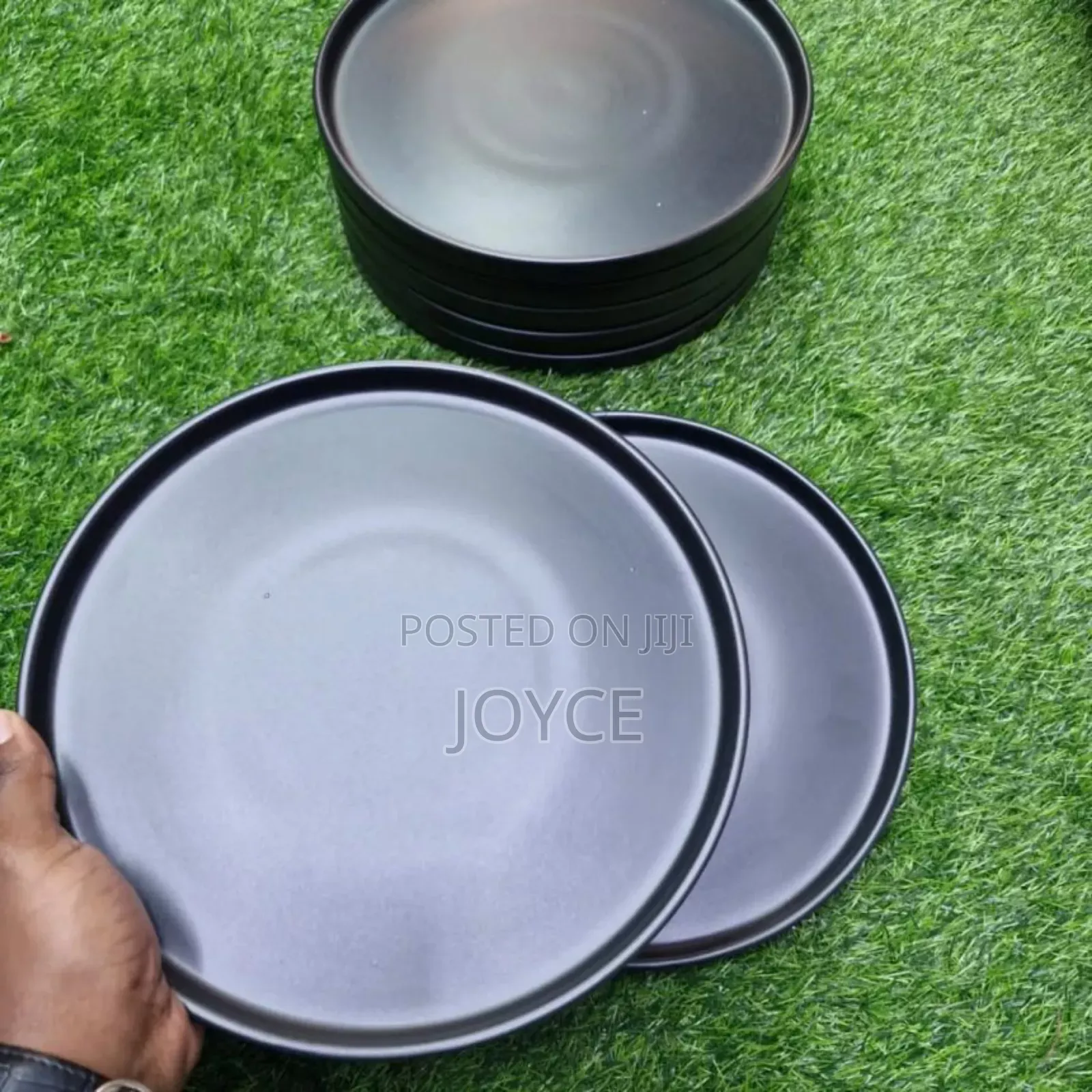 6 PCS Black Ceramic Plates